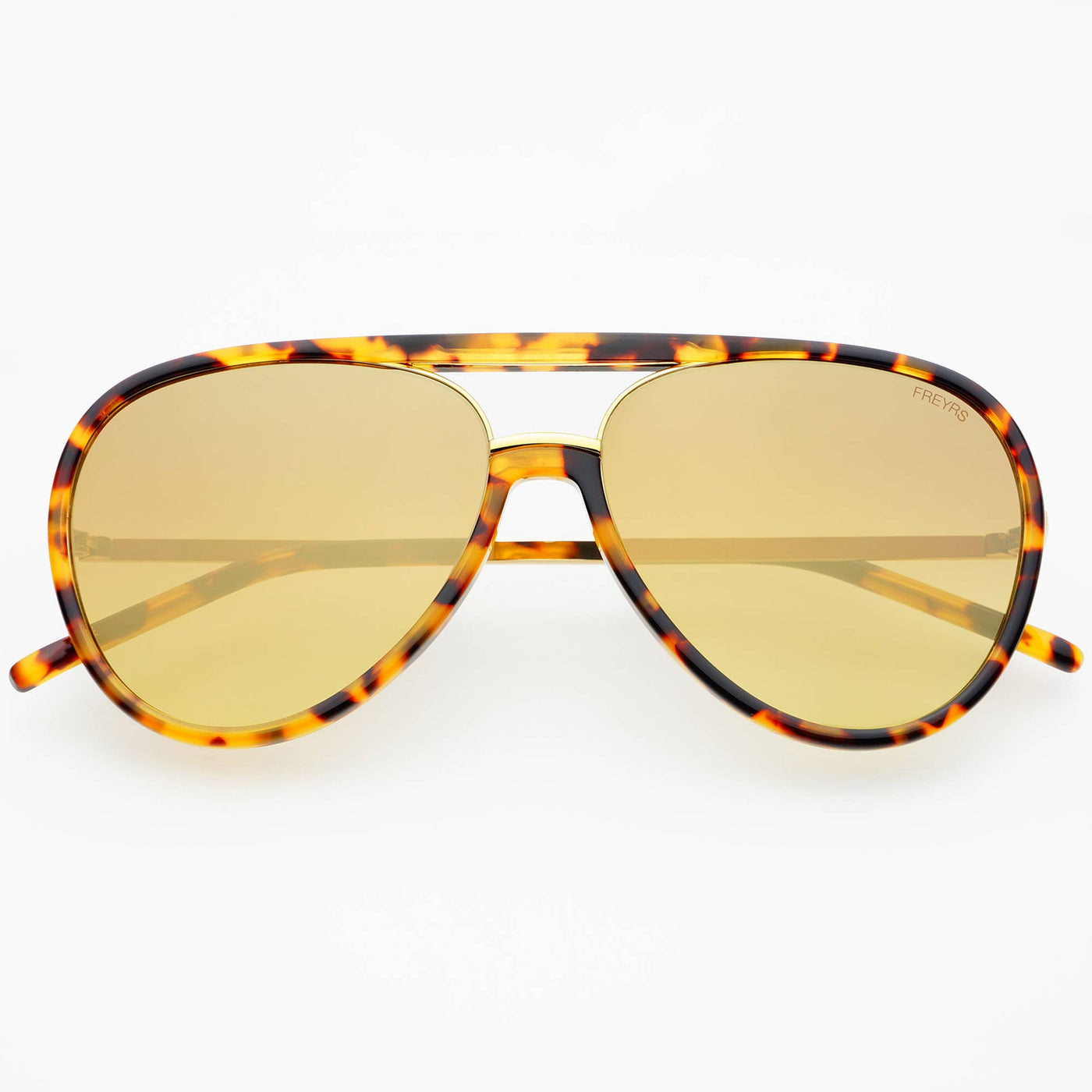 Shay Aviator Sunglasses (Tortoise/Gold Mirror)