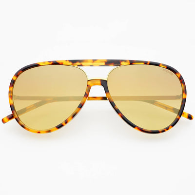 Shay Aviator Sunglasses (Tortoise/Gold Mirror)