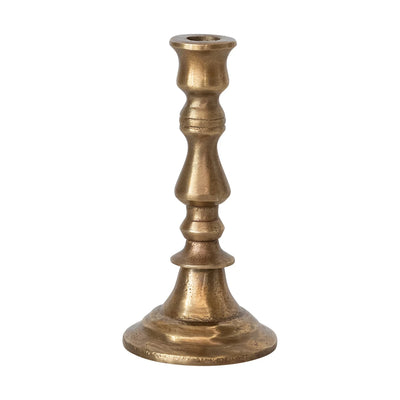 Cast Aluminum Taper Holder, Antique Brass Finish (Holds 1/2" Taper)