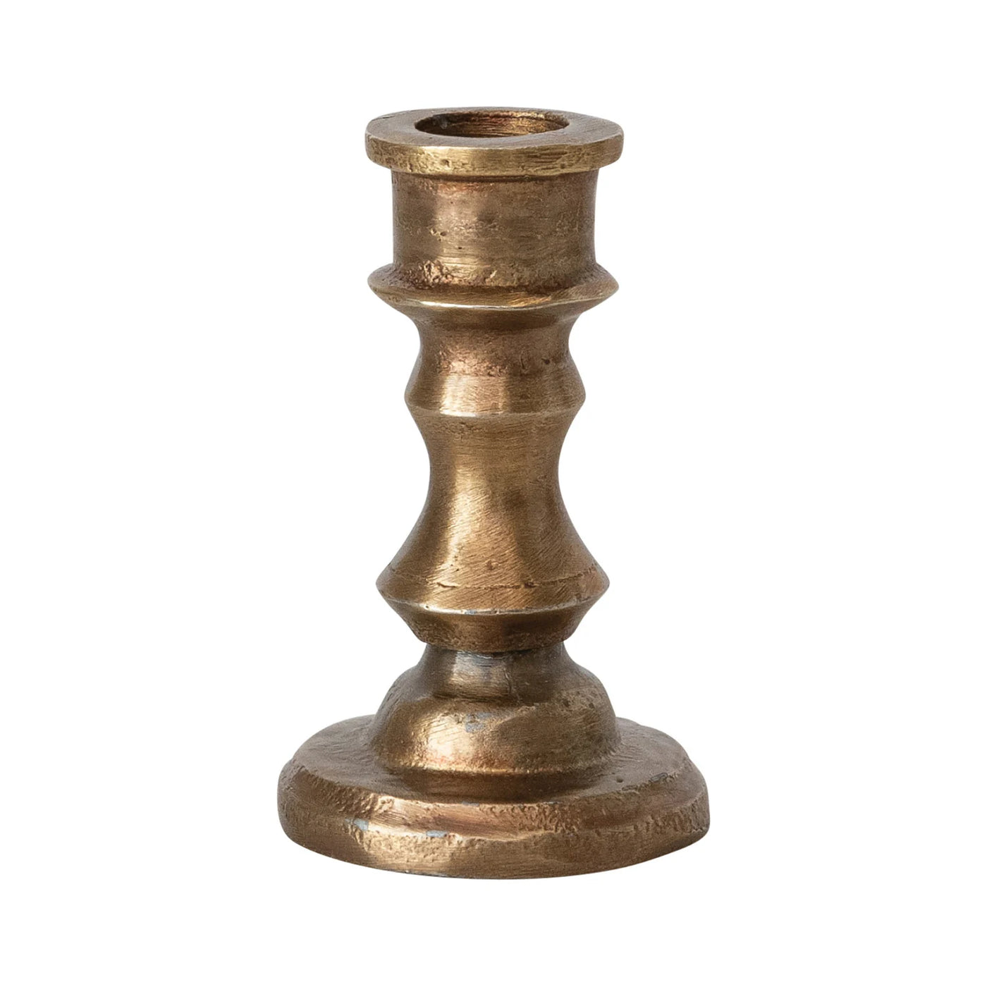 Cast Aluminum Taper Holder, Antique Brass Finish (Holds 1/2" Taper)