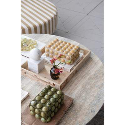 Handmade Marbled Resin Bobbin Box, Green