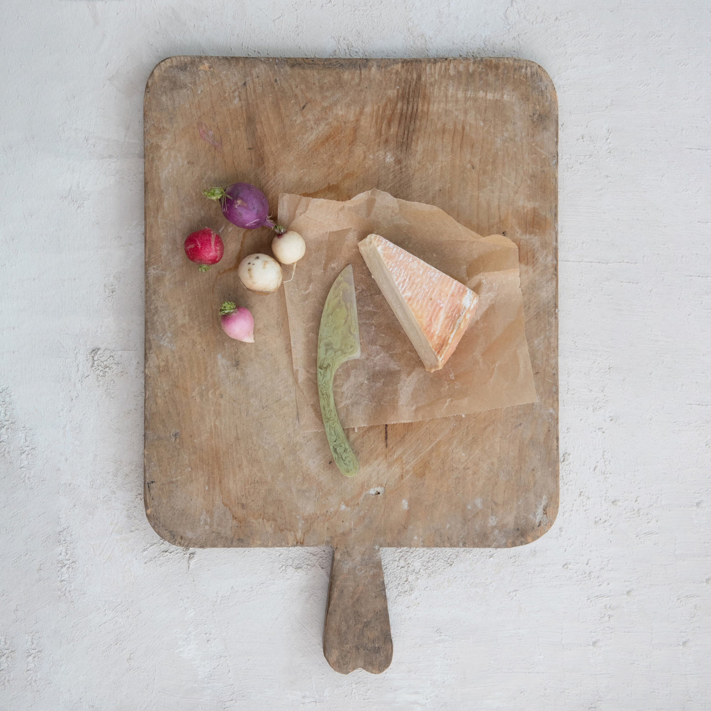 Marbled Resin Cheese Knife, Green