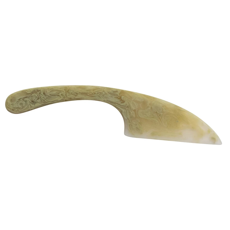 Marbled Resin Cheese Knife, Green