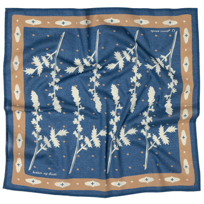 Luxury Cotton Voile Bandana – “Kickin Up Dust” - deep end