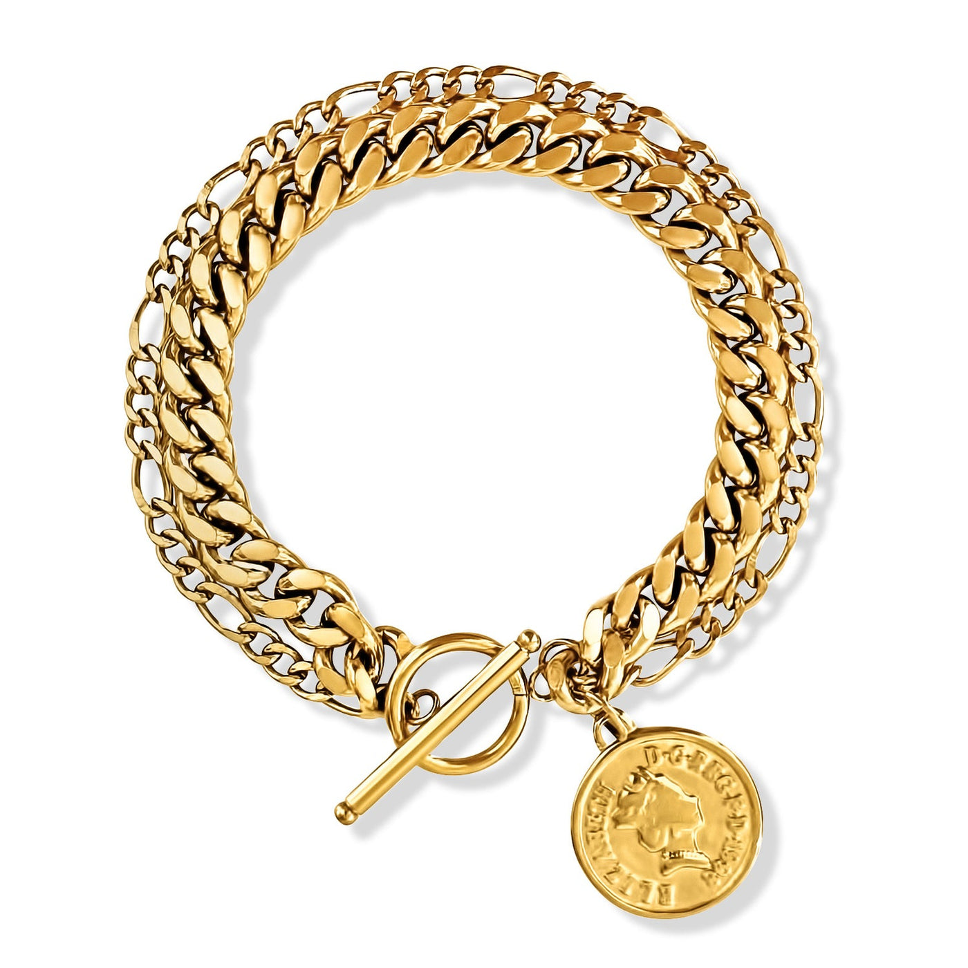 Ellie Vail - Sonnet Double Chain Toggle Coin Bracelet