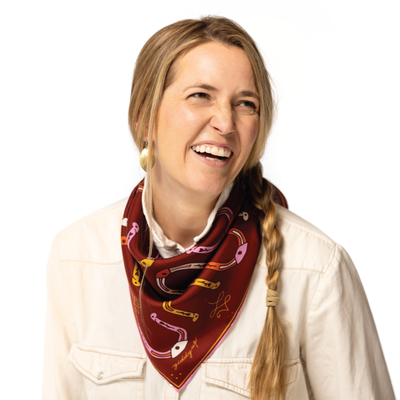 “Giddy Up” Hand-Illustrated Silk Scarf – 100% Luxury Silk