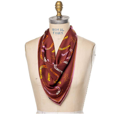 “Giddy Up” Hand-Illustrated Silk Scarf – 100% Luxury Silk