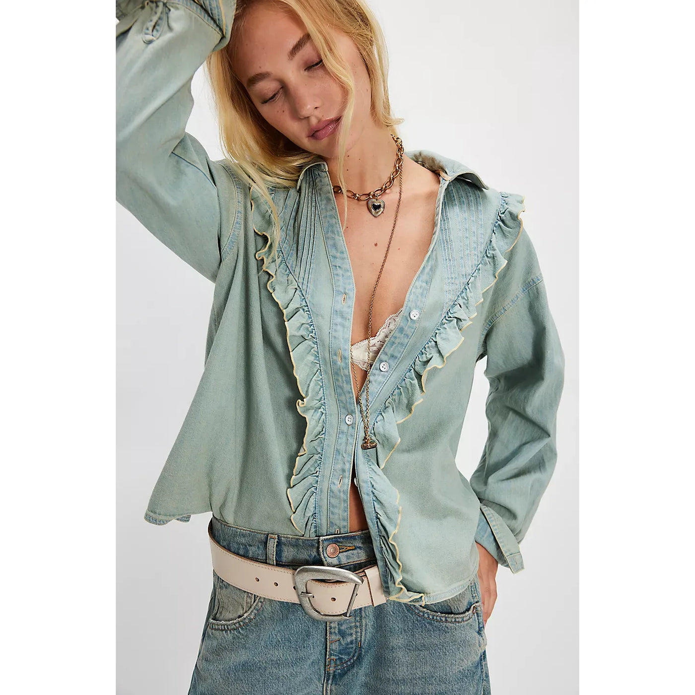 Free People-Tattered and Ruffled Top