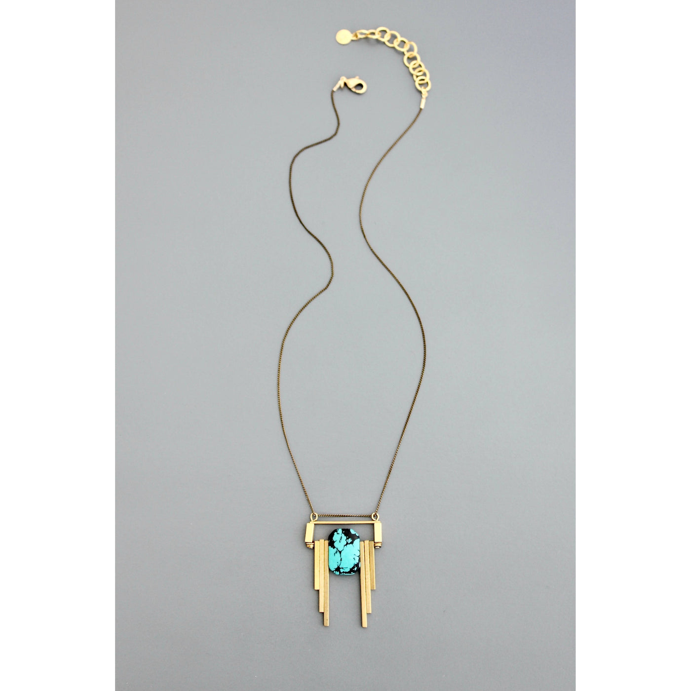 FER118 Turquoise Pendant Chain Necklace