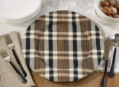 Natural Plaid Charger