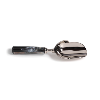 Polished Nickel Ice Scoop with Horn Handle