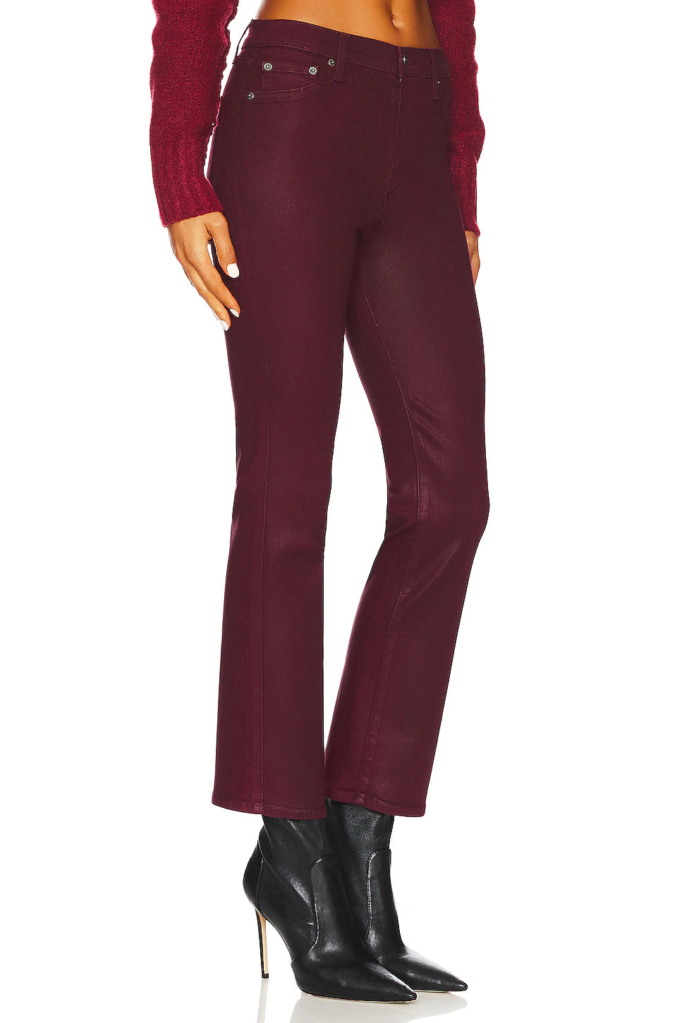 PISTOLA LENNON HIGH RISE CROPPED BOOT - COATED MERLOT