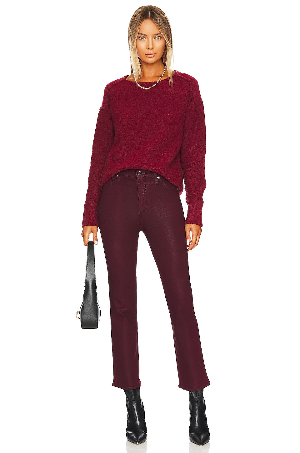 PISTOLA LENNON HIGH RISE CROPPED BOOT - COATED MERLOT