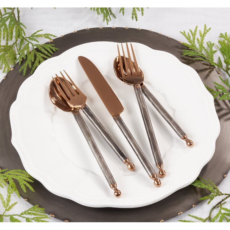 Rose Gold Stainless Steel Flatware - Set Of 5