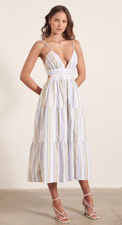 Laze Stripe Midi Dress