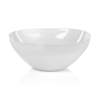 Monte Carlo Alabaster Glass Bowl - White - Large