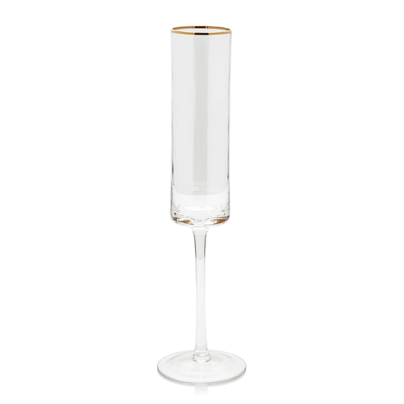 Optic Champagne Flute with Gold