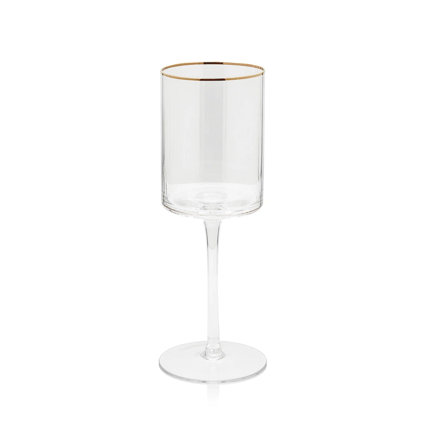 Optic Red Wine Glass with Gold Rim