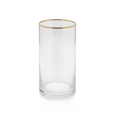 Optic Highball Glass with Gold Rim