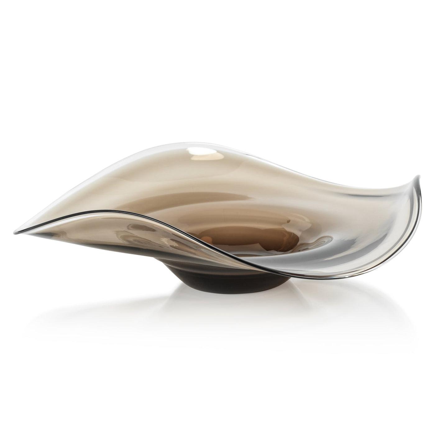 Tropezana Wave Glass Bowl - Taupe - 18 inches
