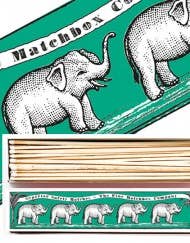 Green Elephants Long Matchbox