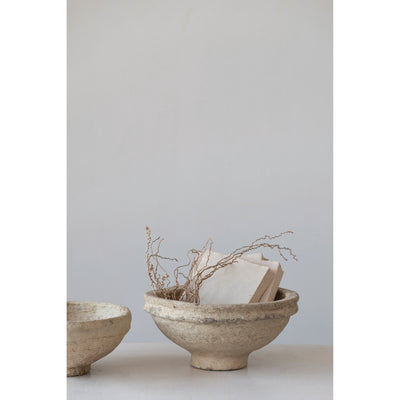 Found Decorative Paper Mache Bowls, Set of 2