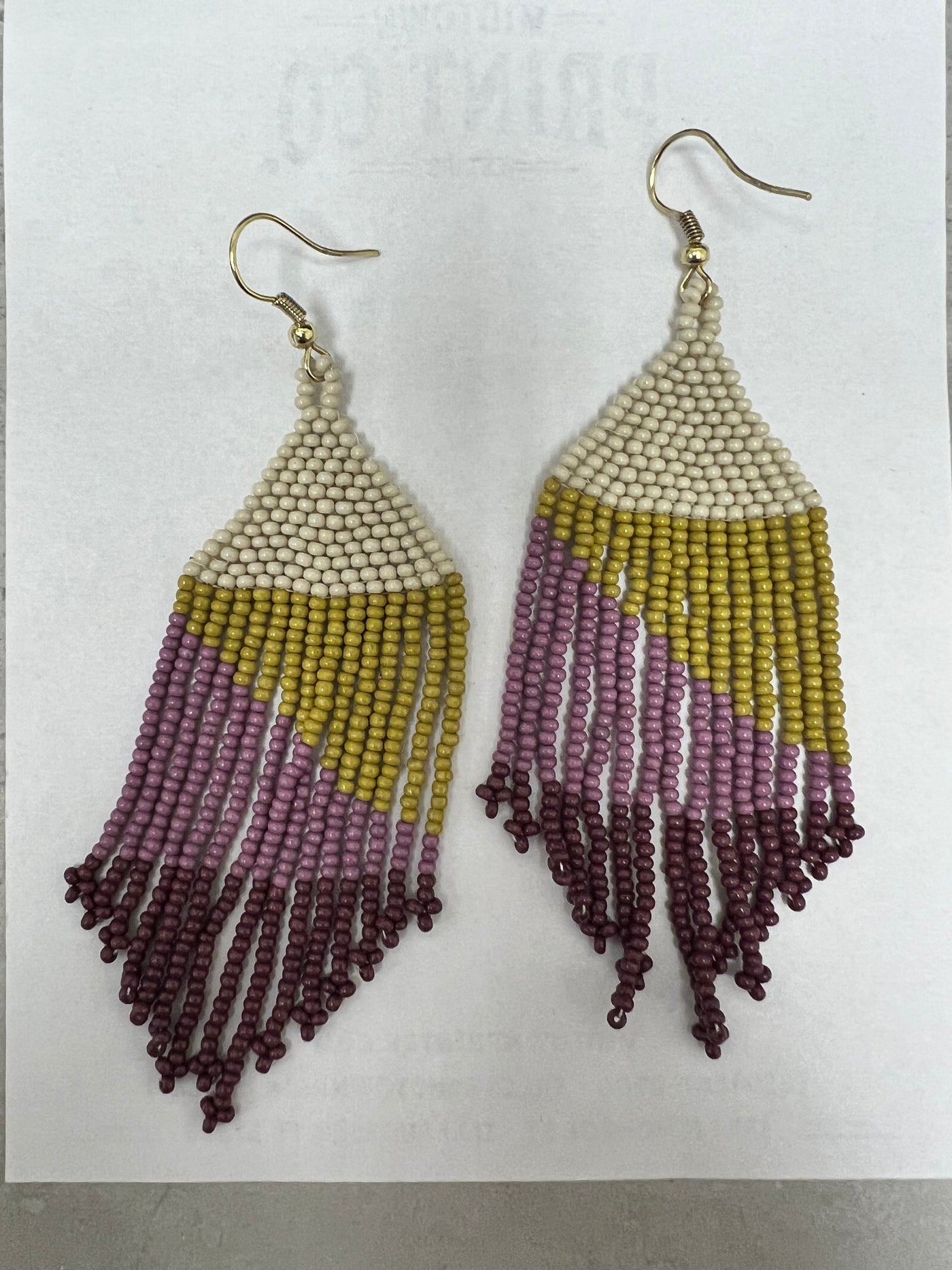Lilac Ombre with Citron Fringe Earrings